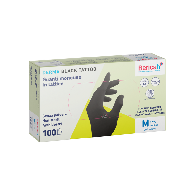 Safeline Powder-Free Black Latex Gloves (100 Pack)