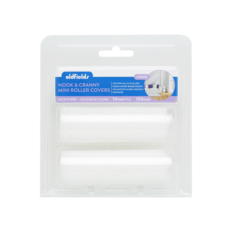 Oldfields 4.5 Inch Microfibre Mini Paint Roller Sleeves 10mm Nap (2 Pack)