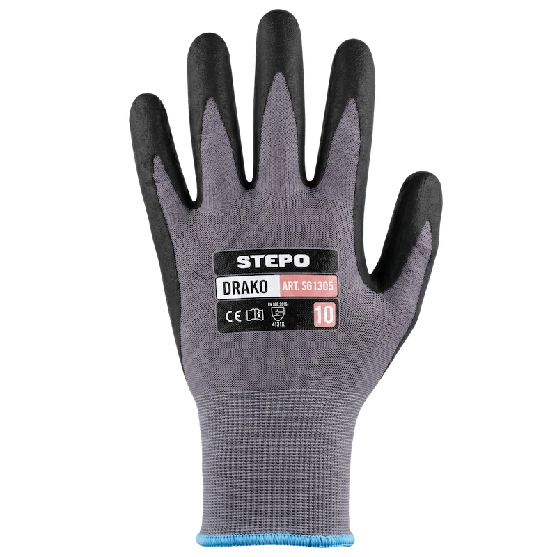 Stepo Drako Nitrile Grip Gloves for Painters
