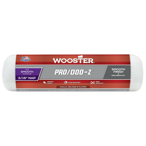 Wooster 9 Inch Pro/Doo-Z Paint Roller Sleeve - 3/16 Nap - 1.75 Core