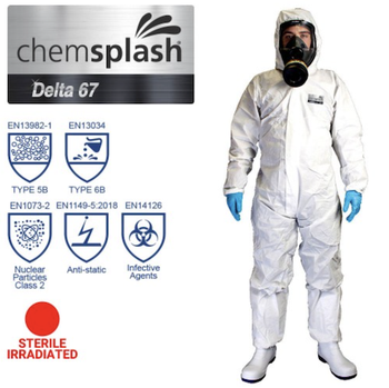 Chemsplash Delta 67 Protective Coverall White