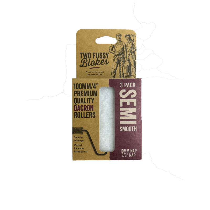 Two Fussy Blokes 4 Inch Dacron Mini Paint Roller Sleeves (3 Pack)