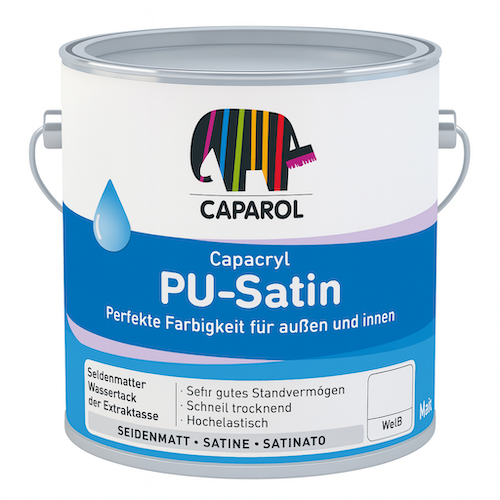 Caparol PU Satin Interior & Exterior Wood & Metal Paint - Black