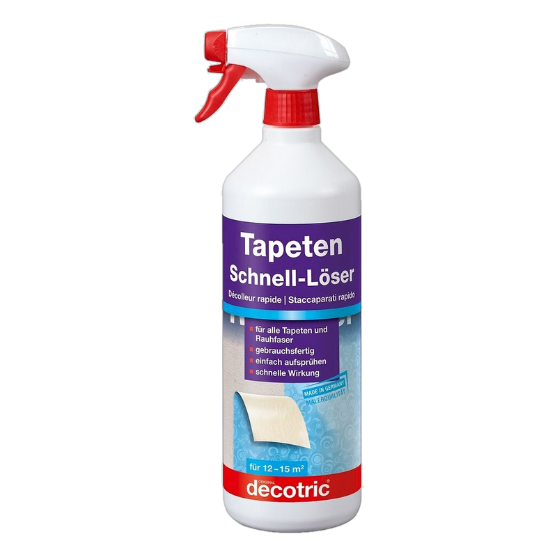 Decotric Rapid-Action Wallpaper Remover Spray, 1 litre ready to use trigger bottle