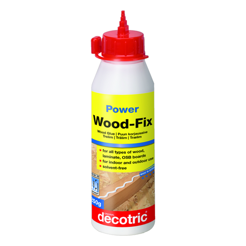 Decotric Wood Fix wood glue, 250g bottle of solvent free D3 waterproof PVA glue