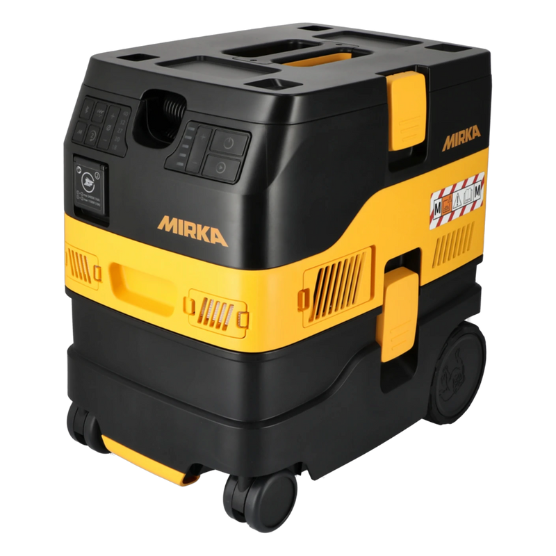 Mirka DEXOS 1217 M AFC dust extractor, 17 litre M class, on wheels with tool case mounts on the lid