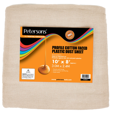 Petersons Profile Cotton Faced Plastic Dust Sheet 10ft x 8ft (3m x 2.4m)