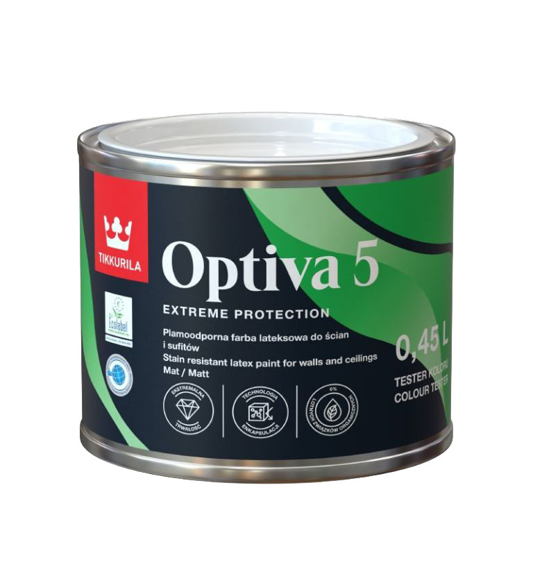 Tikkurila Optiva 5 High-Scrub Resistance Matte Interior Wall Paint
