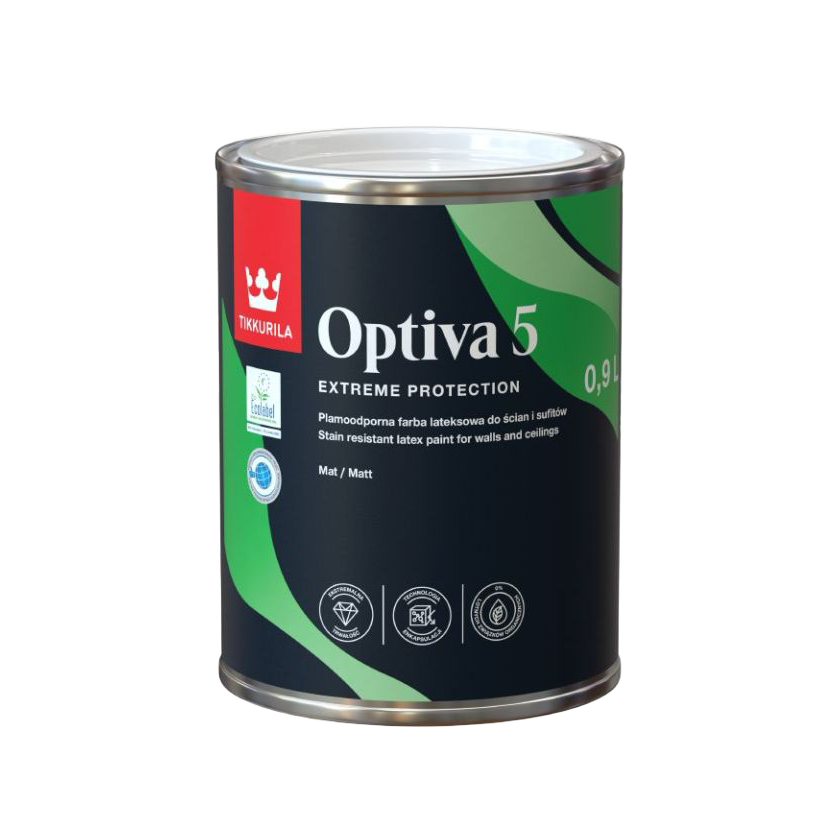 Tikkurila Optiva 5 High-Scrub Resistance Matte Interior Wall Paint
