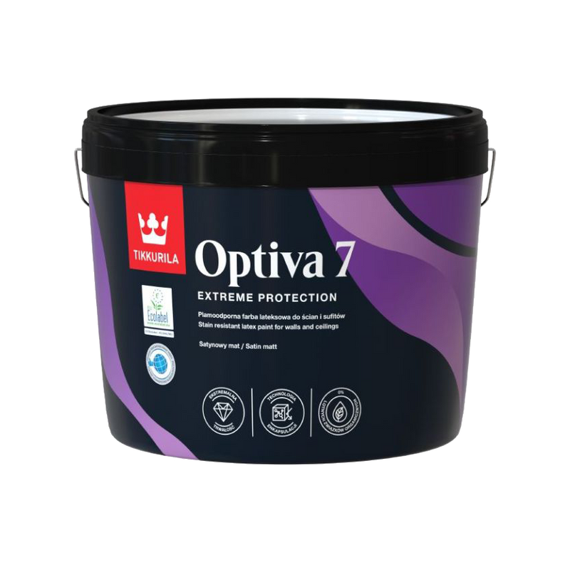 Tikkurila Optiva 7 Scrub Resistant Soft Sheen Interior Emulsion Paint