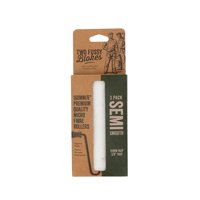 Two Fussy Blokes 6 Inch Smooth Mini Rollers 10mm Nap (3 Pack)