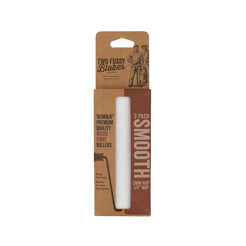 Two Fussy Blokes 6 Inch Smooth Mini Rollers 5mm Nap (3 Pack)