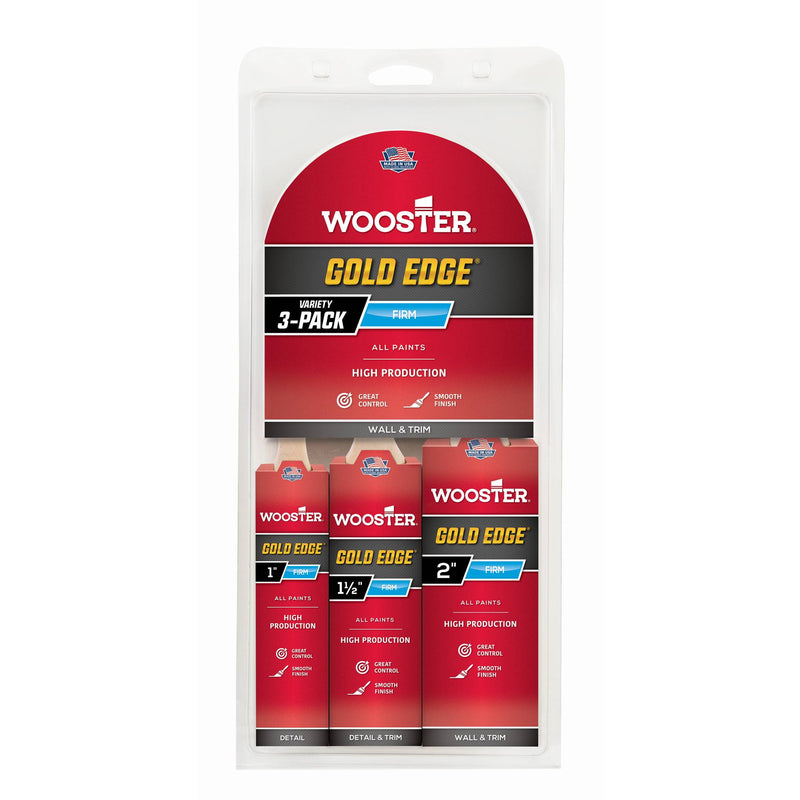 Wooster Gold Edge Flat Sash Paint Brush Set (3 Pack)