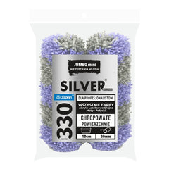 Blue Dolphin 4 Inch Silver Microfiber Jumbo Paint Roller Sleeves (2 Pack)