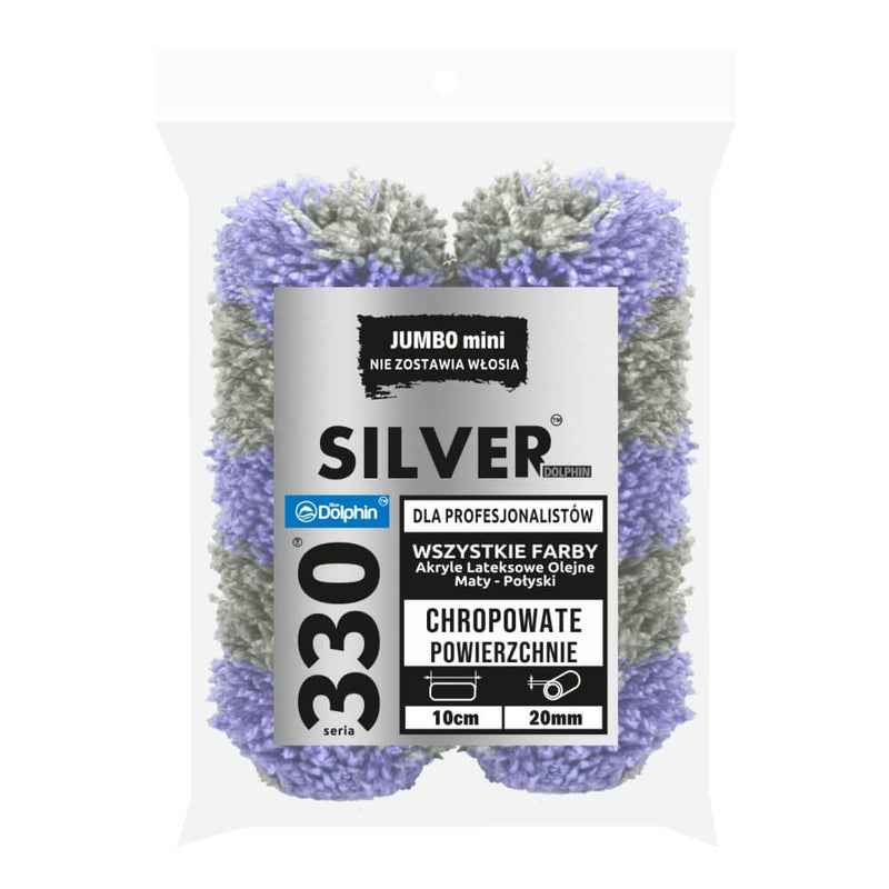 Blue Dolphin 4 Inch Silver Microfiber Jumbo Paint Roller Sleeves (2 Pack)
