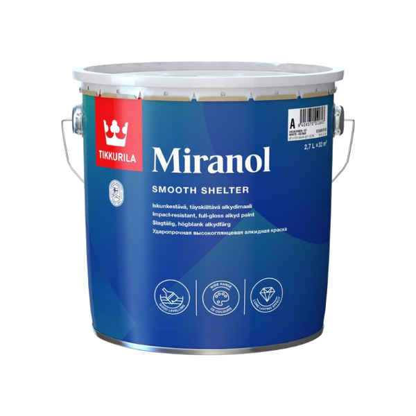 Tikkurila Miranol Ultra High Gloss Exterior & Interior Paint Buy Online on Paintlab, Ireland