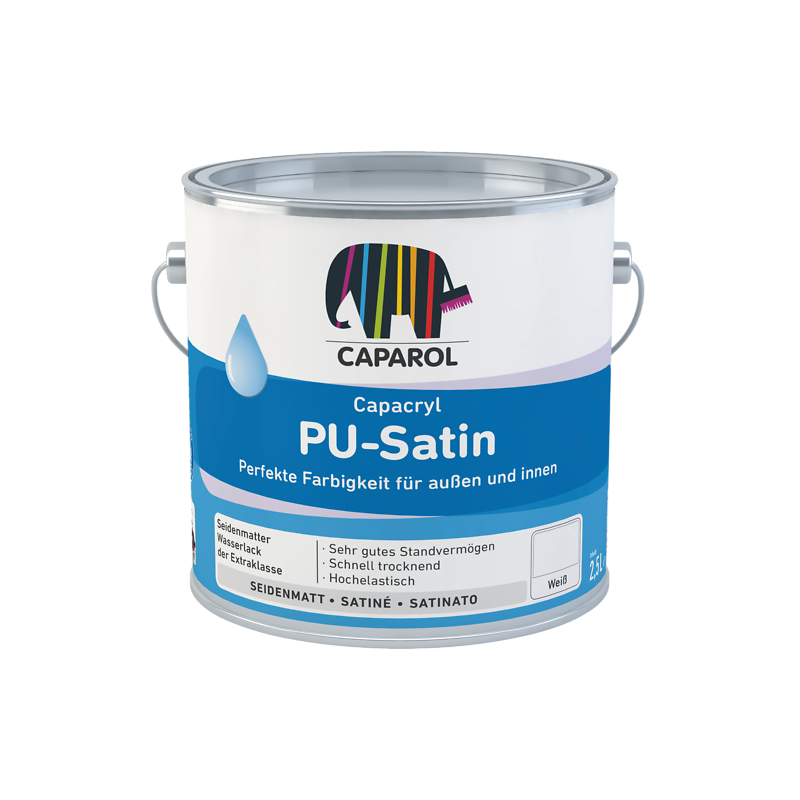 Caparol PU Satin Interior & Exterior Wood & Metal Paint - White