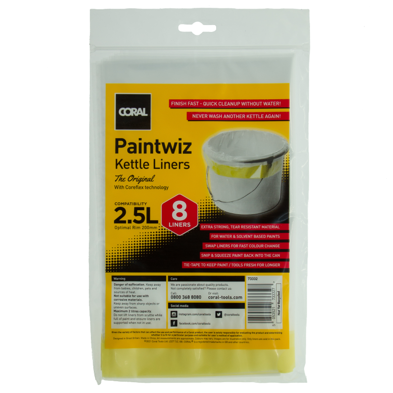 Coral Paintwiz Kettle Liners 2.5L (8 Pack)