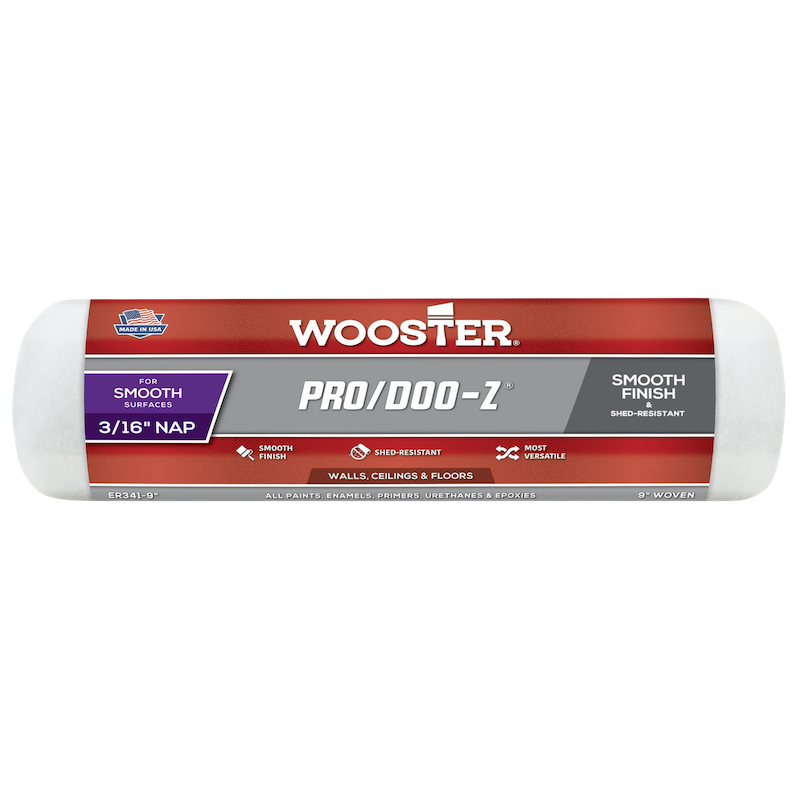 Wooster 9 Inch Pro/Doo-Z Paint Roller Sleeve - 3/16 Nap - 1.5 Core