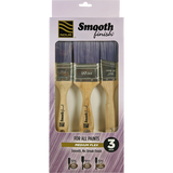 Nour Smooth Finish Flat Sash Paint Brush Set (3 Pack)