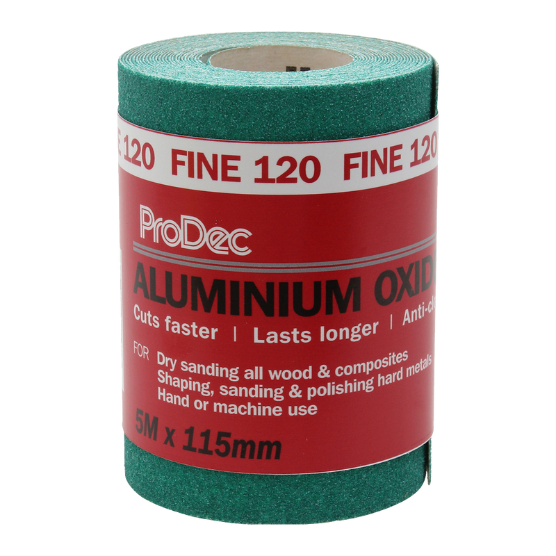 ProDec Green Aluminium Oxide Sandpaper Roll 115mm x 5m
