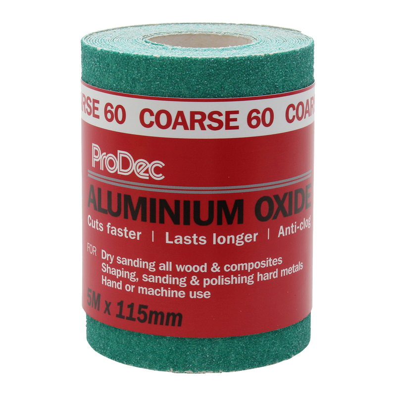 ProDec Green Aluminium Oxide Sandpaper Roll 115mm x 5m