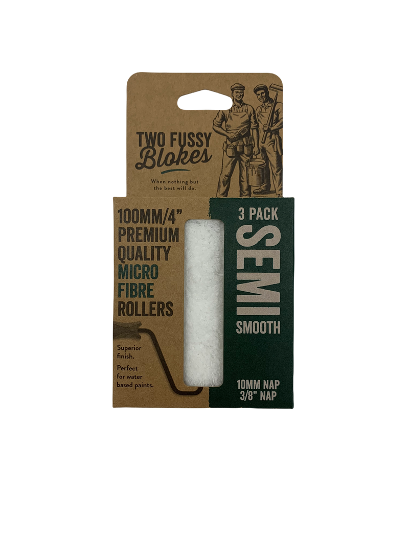 Two Fussy Blokes 4 Inch Microfibre Mini Paint Roller Sleeves