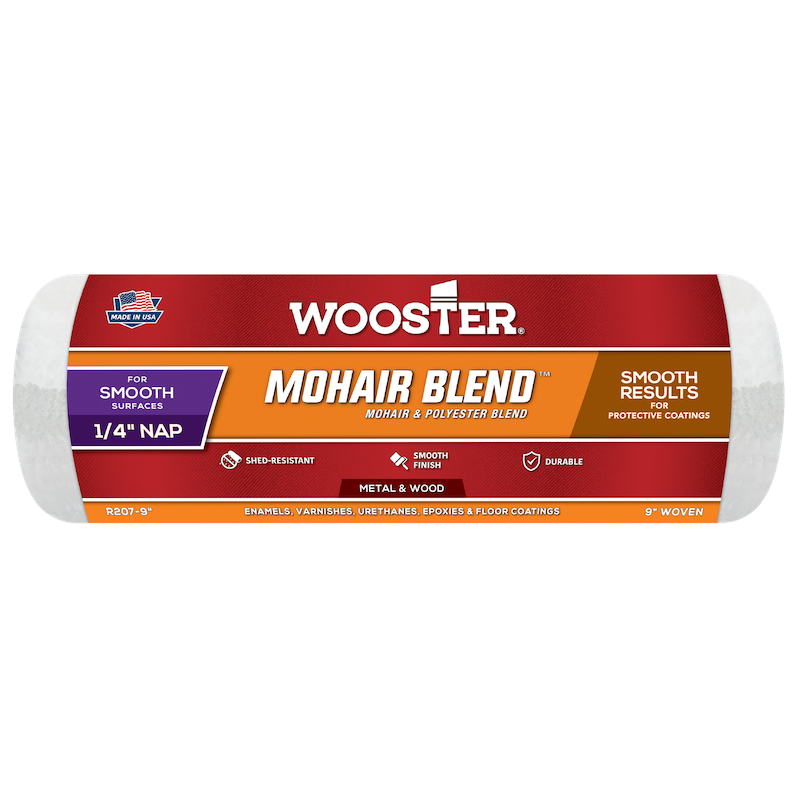 Wooster 9 Inch Mohair Blend Paint Roller Sleeve - 1/4 Nap - 1.5 Core