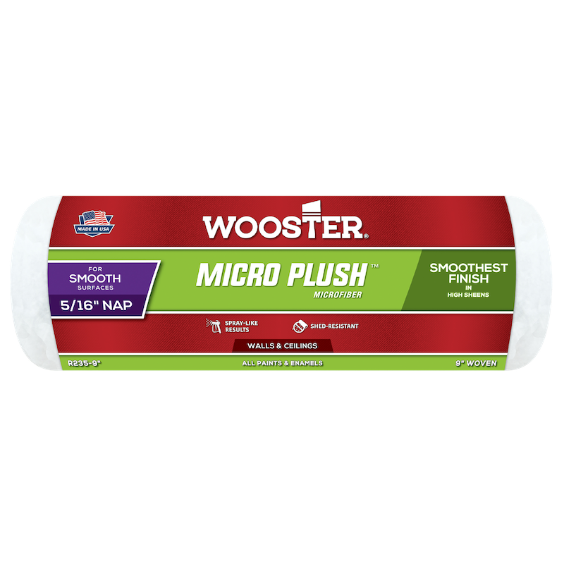Wooster 9 Inch Micro Plush Paint Roller Sleeve - 5/16 Nap - 1.5 Core