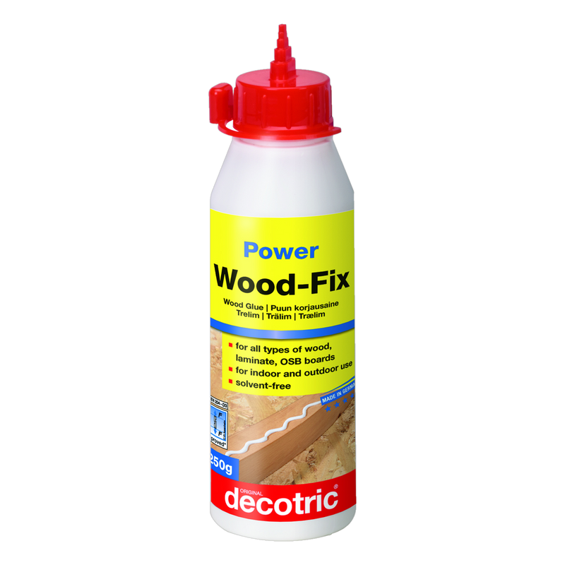 Decotric Wood Fix wood glue, 250g bottle of solvent free D3 waterproof PVA glue