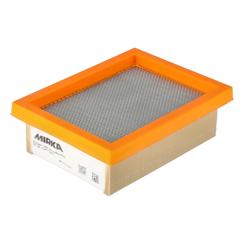 Mirka HEPA filter for DEXOS dust extractors, pleated cassette with an orange sealing frame