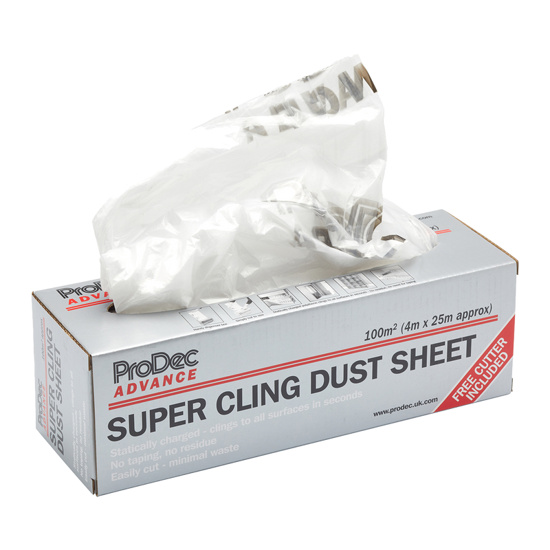 ProDec Advance Super Cling Polythene Dust Sheet Roll 100sqm
