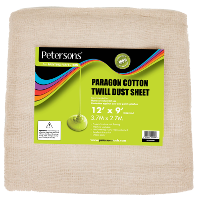 Petersons Paragon Cotton Twill Dust Sheet 12ft x 9ft (3.7m x 2.7m)