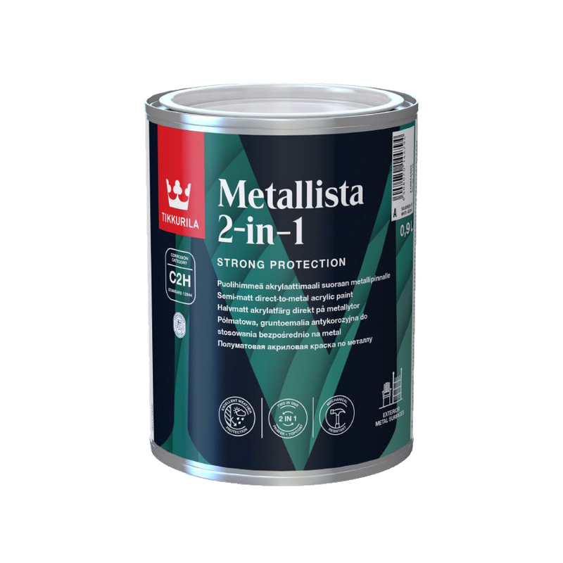 Tikkurila Metallista 2-in-1 Metal Paint - Water-Based