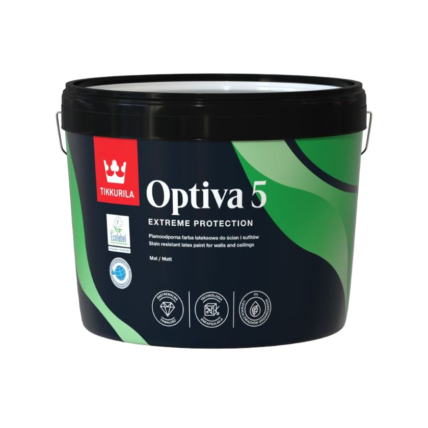 Tikkurila Optiva 5 High-Scrub Resistance Matte Interior Wall Paint