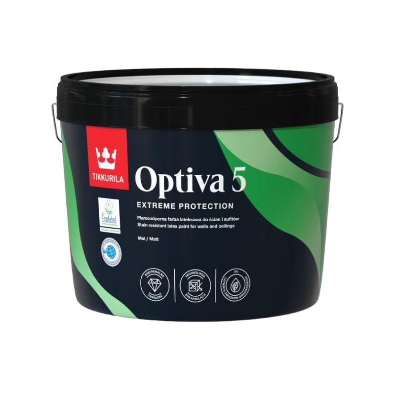 Tikkurila Optiva 5 High-Scrub Resistance Matte Interior Wall Paint
