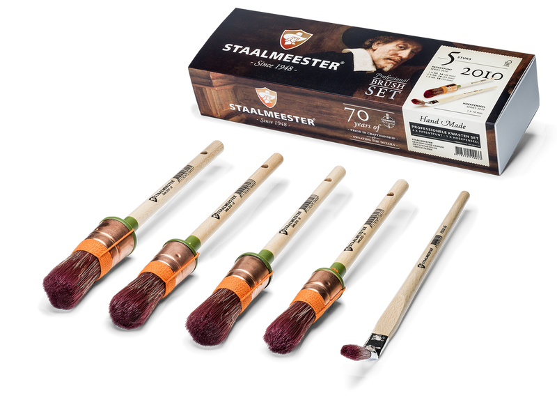 Staalmeester 9030 Synthetic Round Sash Paint Brush Set (5 Pack)
