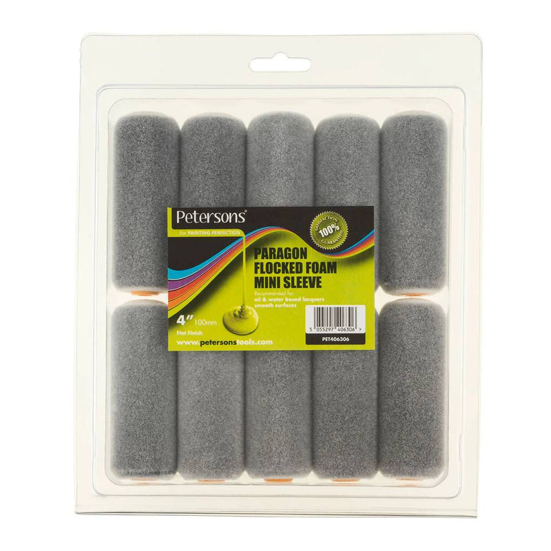 Petersons 4 inch Paragon Flocked Foam Mini Paint Roller Sleeves (10 Pack)
