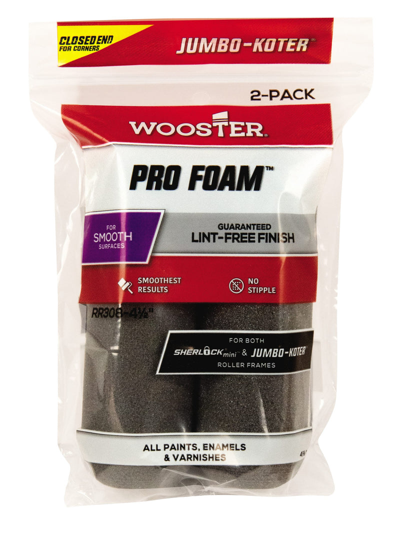 Wooster 4.5 Inch Pro Foam Jumbo Paint Roller Sleeves (2 pack)