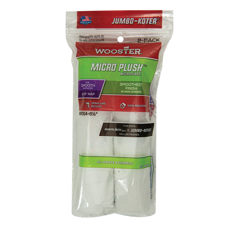 Wooster Micro Plush Jumbo Paint Roller Sleeves 5/16 Nap (2 Pack)