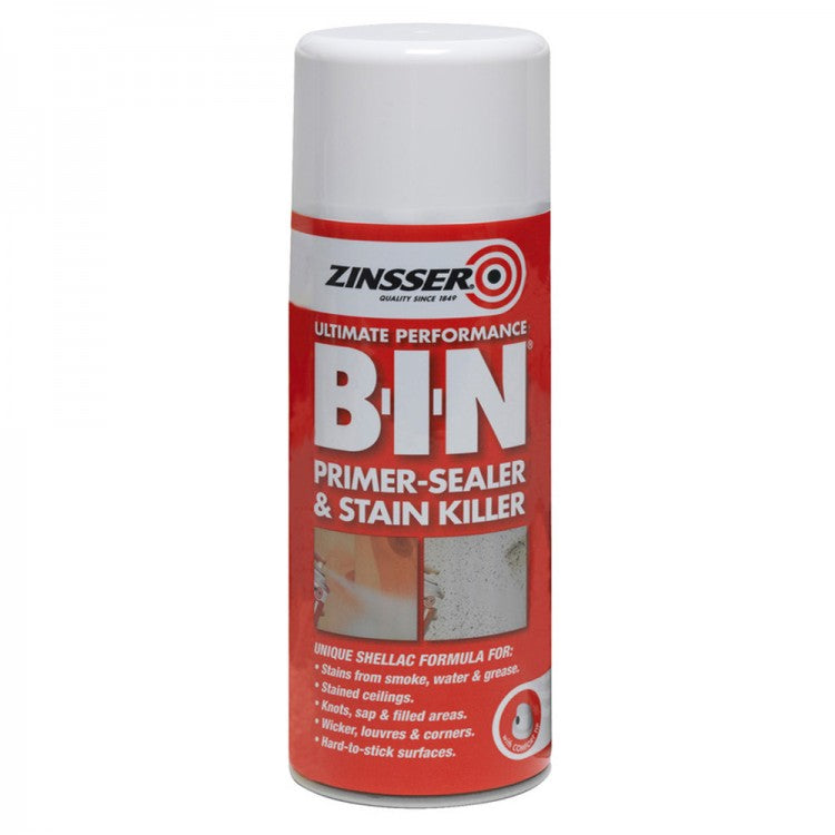 Zinsser Bin Shellac Based Primer Sealer & Stain Killer Aerosol 400ml
