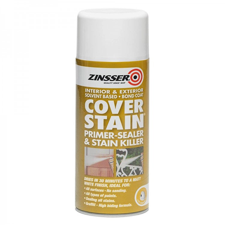 Cover Stain Oil Based Primer, Sealer & Stain-Killer Aerosol 400ml (White)